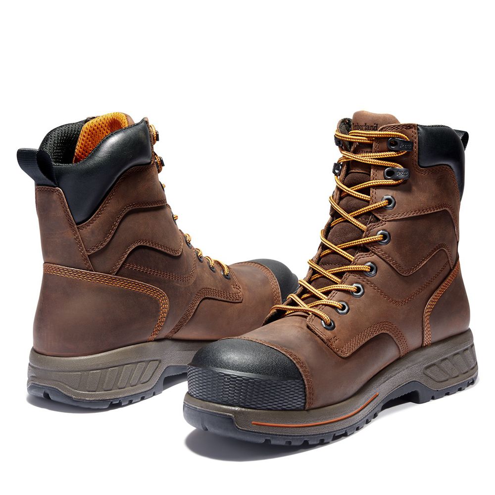 Bocanci De Muncă Timberland Barbati Maro/Negrii - Pro® Helix Hd 8\" Comp Toe - Romania - DLOJSC923